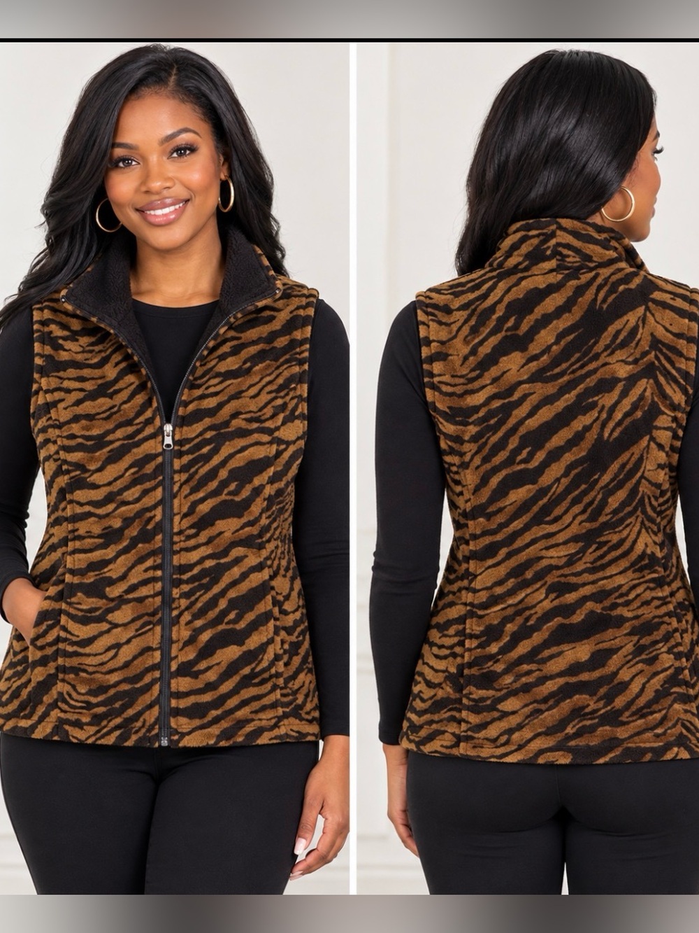 French Laundry reversible vest jacket brown and black